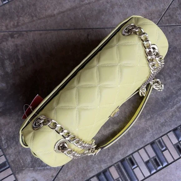 Kate Spade Natalia Smooth Leather Medium Flap Shoulder Bag Frosty Lime - Picture 4 of 16